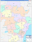 Oconto County Wall Map Color Cast Style