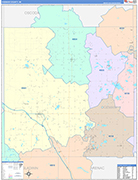 Ogemaw County Wall Map Color Cast Style