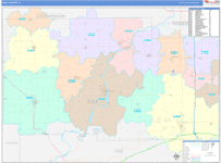 Ogle County Wall Map Color Cast Style