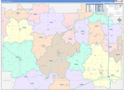 Ogle County Wall Map Color Cast Style
