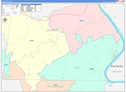 Ohio Wall Map Color Cast Style