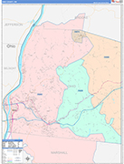 Ohio County Wall Map Color Cast Style