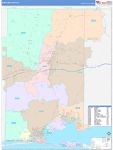 Okaloosa County Wall Map Color Cast Style
