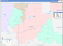 Okfuskee County Wall Map Color Cast Style