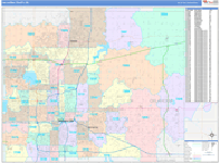 Oklahoma County Wall Map Color Cast Style