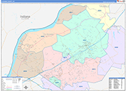 Oldham County Wall Map Color Cast Style