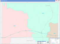 Oldham County Wall Map Color Cast Style