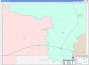 Oldham County Wall Map Color Cast Style