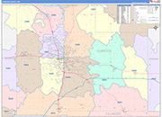 Olmsted County Wall Map Color Cast Style