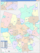 Oneida Wall Map Color Cast Style