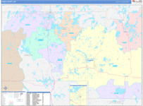 Oneida County Wall Map Color Cast Style