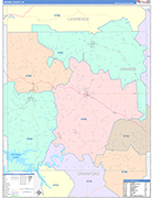 Orange Wall Map Color Cast Style