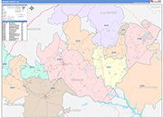 Orange County Wall Map Color Cast Style