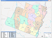 Orange County Wall Map Color Cast Style