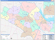 Orangeburg County Wall Map Color Cast Style