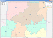 Oregon County Wall Map Color Cast Style