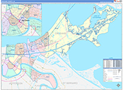 Orleans County Wall Map Color Cast Style