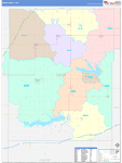 Osage County Wall Map Color Cast Style