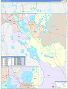 Osceola County Wall Map Color Cast Style