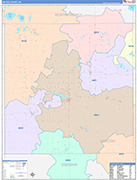 Oscoda County Wall Map Color Cast Style