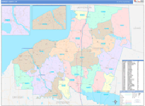 Oswego County Wall Map Color Cast Style