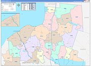 Oswego Wall Map Color Cast Style