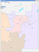 Otero County Wall Map Color Cast Style
