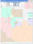 Otero County Wall Map Color Cast Style