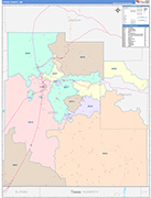 Otero County Wall Map Color Cast Style