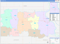 Otoe County Wall Map Color Cast Style