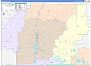 Otsego County Wall Map Color Cast Style
