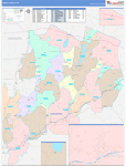 Otsego County Wall Map Color Cast Style
