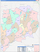 Otsego Wall Map Color Cast Style