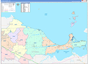 Ottawa County Wall Map Color Cast Style