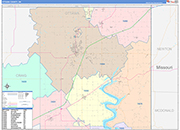 Ottawa County Wall Map Color Cast Style