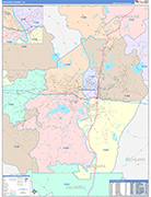 Ouachita County Wall Map Color Cast Style
