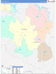 Overton County Wall Map Color Cast Style