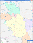 Owen County Wall Map Color Cast Style