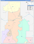 Park County Wall Map Color Cast Style