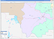 Park County Wall Map Color Cast Style