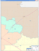 Parmer County Wall Map Color Cast Style