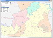 Patrick County Wall Map Color Cast Style
