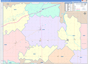 Paulding County Wall Map Color Cast Style