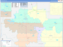 Payne County Wall Map Color Cast Style