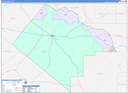 Pecos County Wall Map Color Cast Style