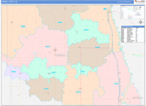 Pembina County Wall Map Color Cast Style