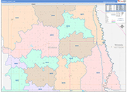 Pembina Wall Map Color Cast Style