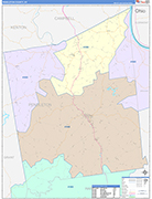 Pendleton County Wall Map Color Cast Style