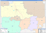 Pennington County Wall Map Color Cast Style