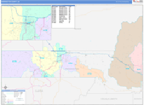 Pennington County Wall Map Color Cast Style
